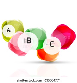 Vector shiny blank web option boxes. Geometric elements suitable for text, infographics or navigation UI menu