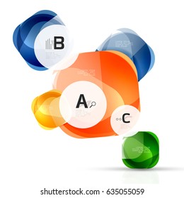 Vector shiny blank web option boxes. Geometric elements suitable for text, infographics or navigation UI menu