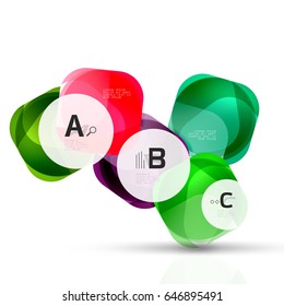 Vector shiny blank web option boxes. Geometric elements suitable for text, infographics or navigation UI menu