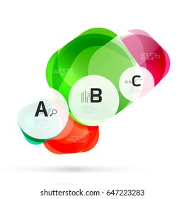 Vector shiny blank web option boxes. Geometric elements suitable for text, infographics or navigation UI menu