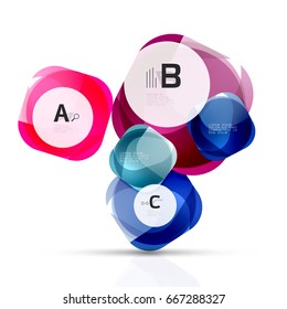 Vector shiny blank web option boxes. Geometric elements suitable for text, infographics or navigation UI menu