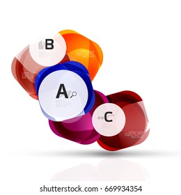 Vector shiny blank web option boxes. Geometric elements suitable for text, infographics or navigation UI menu