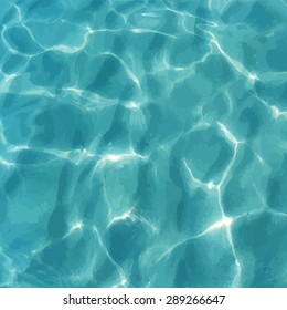 Vector shiny blue ocean clean water. Tropical realistic traced summer image. Vector illustration can be used for web design, surface textures, summer posters, trip and vacations cards design.