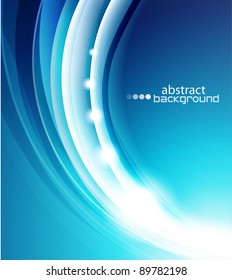 Vector shiny blue wave abstract background