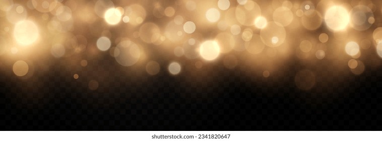 Vector shiny bokeh. Blurred background. Bokeh effect PNG. Christmas background with bokeh PNG. Magic glow, light effect.