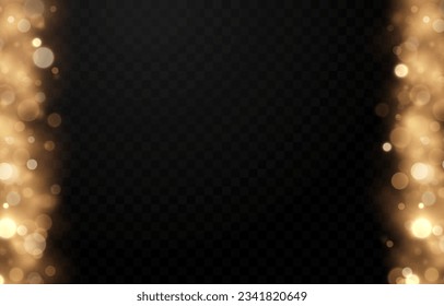Vector shiny bokeh. Blurred background. Bokeh effect PNG. Christmas background with bokeh PNG. Magic glow, light effect.