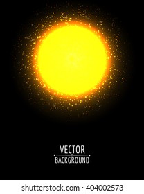 Vector shiny bright glowing .On dark background. Cosmic illustration.