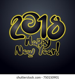 Vector shiny bright greeting card with glowing congratulation Merry Christmas.
