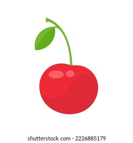 Vektorglänzende, hellrote Kirschen Zitrusbeeren sorgen für gesunde Vitamine.