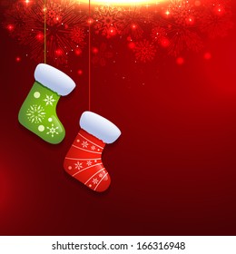 vector shiny christmas socks illustration