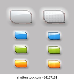 Vector shiny color buttons