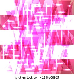 Vector shiny colors flamingo pattern of shards and strips. For decoration of festive objects, paper and fabric.