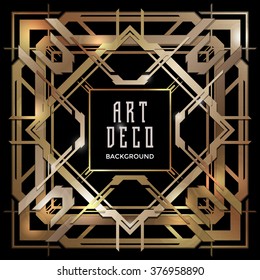 vector shiny copper metal color retro art deco futuristic decoration isolated black layout background 