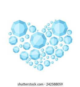 Vector shiny diamond heart on white backgroundÃ?Â??