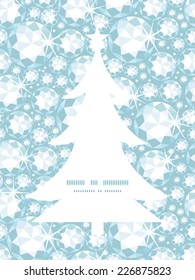 Vector shiny diamonds Christmas tree silhouette pattern frame card template
