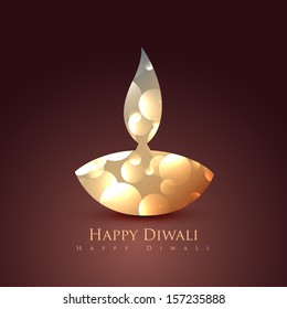 vector shiny diya design illustration