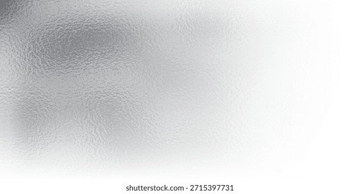 Folha brilhante do vetor ou padrão metálico prata. Textura de vidro fosco transparente, branco fosco e cinza, efeito de desfoque
