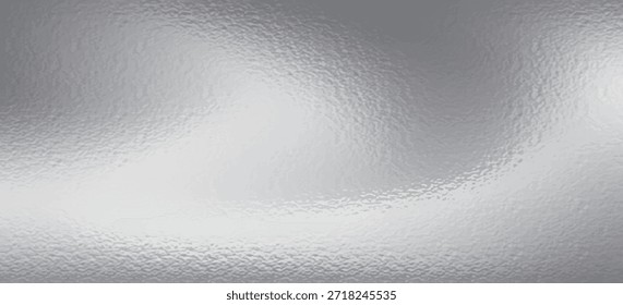 Folha brilhante do vetor ou padrão metálico prata. Textura de vidro fosco transparente, branco fosco e cinza, efeito de desfoque