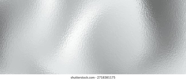Folha brilhante do vetor ou padrão metálico prata. Textura de vidro fosco transparente, branco fosco e cinza, efeito de desfoque