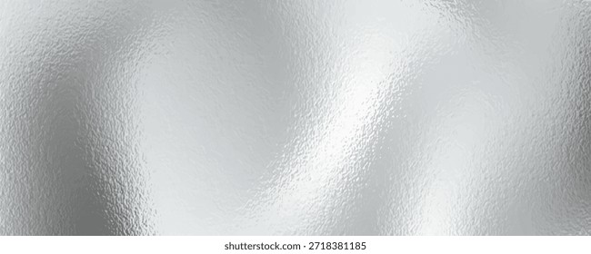 Folha brilhante do vetor ou padrão metálico prata. Textura de vidro fosco transparente, branco fosco e cinza, efeito de desfoque