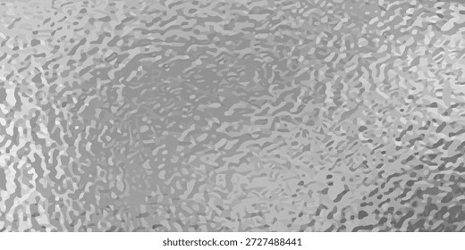 Folha brilhante do vetor ou padrão metálico prata. Textura de vidro fosco transparente, branco fosco e cinza, efeito de desfoque