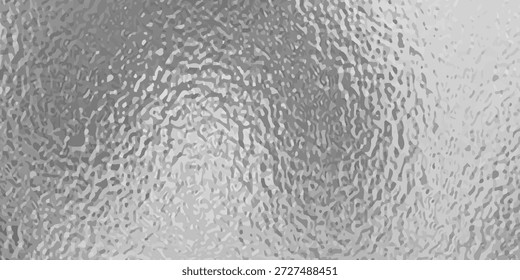 Folha brilhante do vetor ou padrão metálico prata. Textura de vidro fosco transparente, branco fosco e cinza, efeito de desfoque