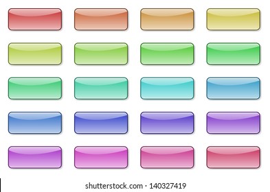 Vector shiny glass buttons