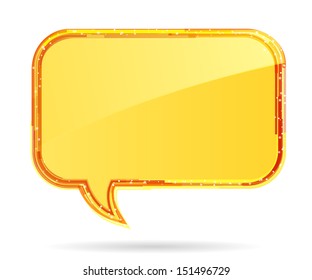 Vector shiny glass orange speech bubble. EPS10