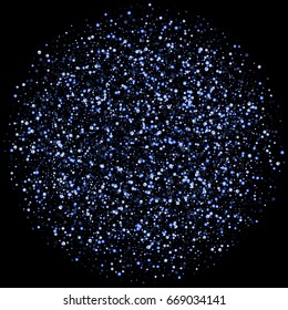 Vector shiny glitter modern background. Luxury starry night design. Golden confetti fall made of flickering circles. Good element for posters, banners, advertisements, cards, web, party or disco print