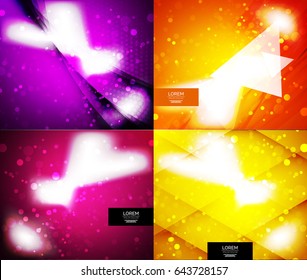 Luz brillante vectorial abstracta de cuatro antecedentes