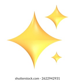 Vetor brilhante brilhante 3D brilhante estrelas cintilantes