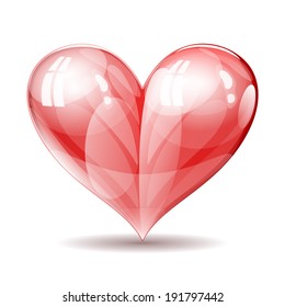 Vector shiny glossy heart illustration.