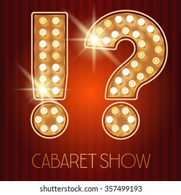 Vector shiny gold lamp alphabet in cabaret show style. Symbol 6 svg