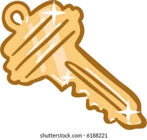 vector shiny golden house key