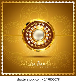 vector shiny golden rakhi background