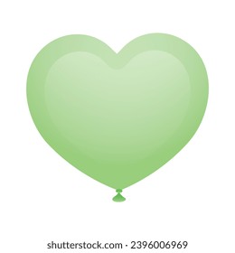 El corazón verde brillante vectorial sobre fondo blanco.