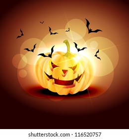 vector shiny halloween pumpkin design