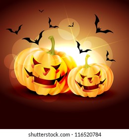 vector shiny halloween pumpkin design