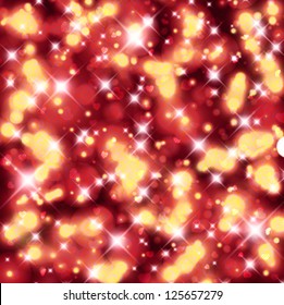 Vector shiny hearts bokeh light Valentine's day background.