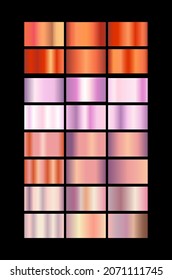 Vector shiny hologram and metalic gradient collection for border, frame, ribbon, label design