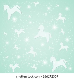 Vector Shiny Horse Blue Background