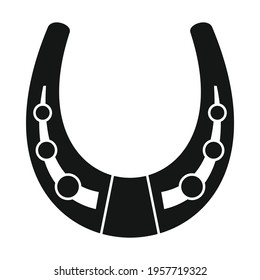 Vector shiny horseshoe black simple icon isolated on white