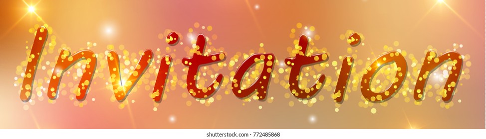 Vector shiny invitation card. Happy new year card.