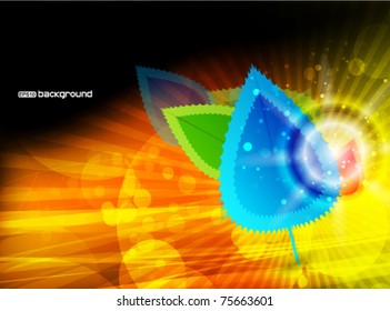 Vector shiny leaf background