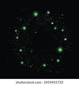 vector shiny light background with green sparkles.