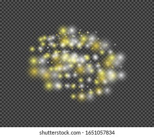 La brillante magia vectorial se ilumina en fondo transparente, fondo mágico.
