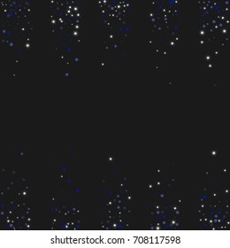 Vector shiny shiny modern background. Luxurious starry night design. Blue shiny confetti from falling stars. Well suited for posters, banners, advertisements, cards, web pages, parties