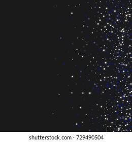 Vector shiny shiny modern background. Luxurious starry night design. Blue shiny confetti from falling stars. Well suited for posters, banners, advertisements, cards, web pages, parties