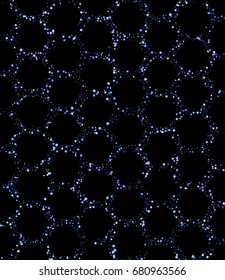 Vector shiny modern background. Luxury starry night design. Golden confetti fall made of flickering circles. Good element for posters, banners, advertisements, cards, web, party disco print