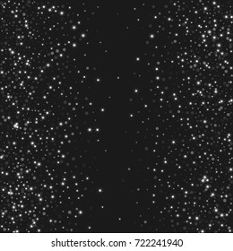 Vector shiny shiny modern background. Luxury starry night design. Silver shiny confetti from falling stars. Well suited for posters, banners, advertisements, cards, web pages, parties